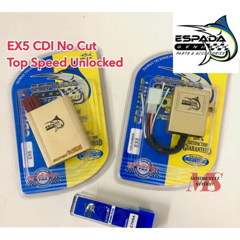 Espada CDI Unit Racing 5 pin Honda EX5 / Wave100 / Kris100 CDI Power / Gold Adjustable Timing Super 