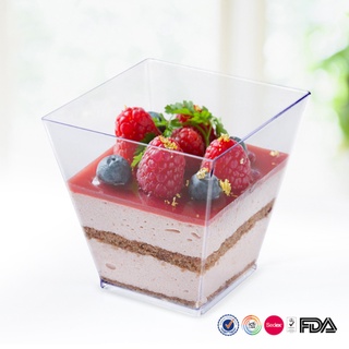 Bakery DVER ❤️ ถ้วยมูสพร้อมฝา 60ml พลาสติกแข็ง แพคละ 10,30 และ 50 ใบ