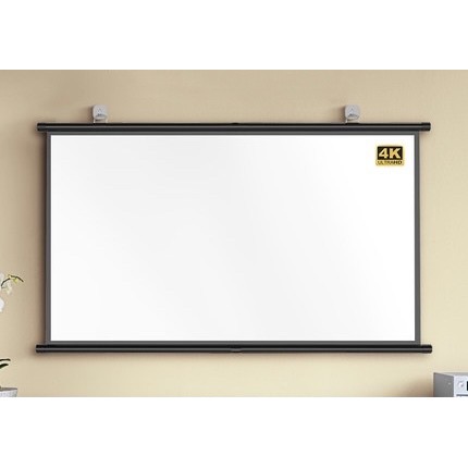 จอโปรเจคเตอร์ จอพับโปรเจคเตอร์ จอรับภาพ 4K แบบแขวนติดผนัง SColor 60" 72" 84" 100" 120" 4:3 16:9 Proj
