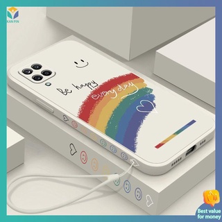 เคส samsung a12 เคสซม a12 Rainbow Samsung A12 5G กรณีโทรศัพท์มือถือการป้องกันชายแดนตรงใหม่หญิงสาวสีแดงตาข่ายใหม่ทั้งหมด -ความคิดสร้างสรรค์บุคลิกภาพซิลิโคนเหลว