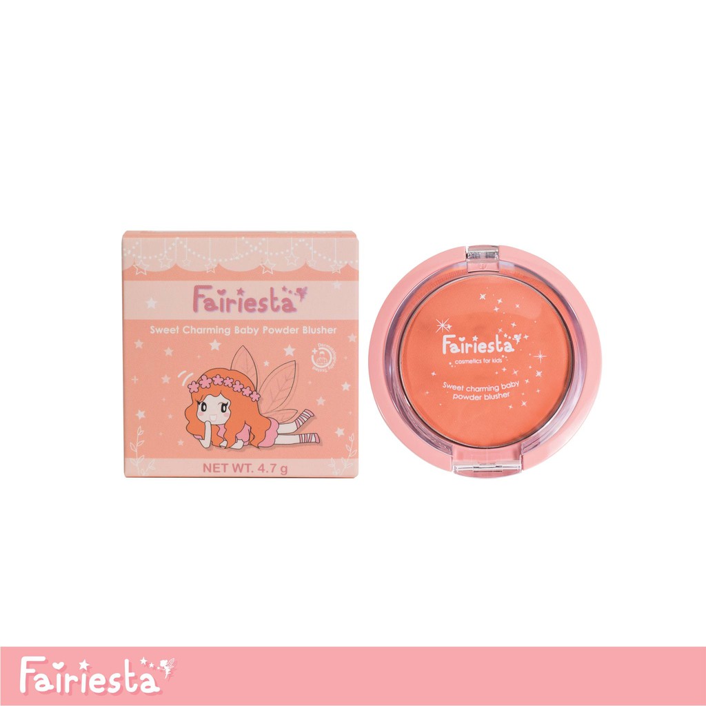 สีส้ม บลัช/ทาตา Fairiesta บลัชออน/อายแชโดว์ ออร์แกนิค สำหรับเด็ก ปัดแก้ม ทาตา สีส้มสดใส
