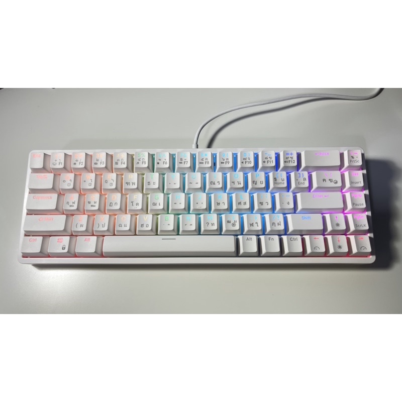 คีย์บอร์ด Royal kludge RKG68 RGB Hotswap redswitch มือสอง สภาพดี