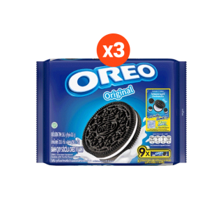 [ขายดี] Oreo โอรีโอคุกกี้แซน์วิช ขนาด 256.5กรัม(9x28.5g) x 3 (เลือกรสได้)