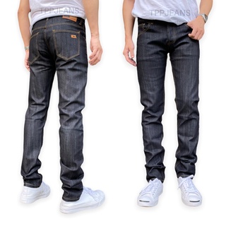 JEANSEXPRESS Mens Slim Denim กางเกงยีนส์ชายทรงสลิม สีดำยีนส์เข้ม เป้ากระดุม Size 28-36 รับชำระปลายทาง