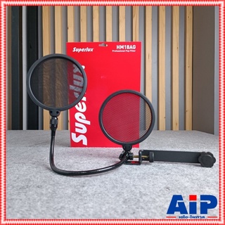 Superlux HM-18AG Popfilter อุปกรณ์ สำหรับไมโครโฟน HM 18 AG ช่วยการกรองเสียงให้เสียงที่พูด คมชัดและใส มากขึ้น 1ตัวมี 2...