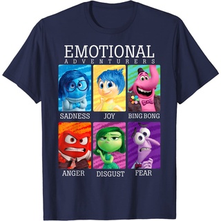 เสื้อยืดผ้าฝ้ายพรีเมี่ยม เสื้อยืด พิมพ์ลาย Disney Pixar Inside Out Emotions Yearbook Group สําหรับผู้ชาย