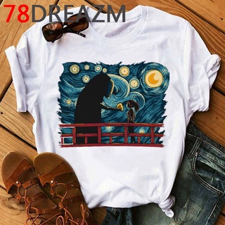 ✜∏☒Women Kawaii Cartoon T-shirt Miyazaki Hayao Anime No Face Cute Print Harajuku Grunge T-shirt Female Spirited Away T S