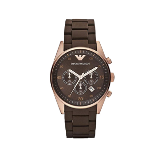 EMPORIO ARMANI นาฬิกาข้อมือผู้ชาย รุ่น AR5890 Sportivo Chronograph Brown Dial - Deep Brown