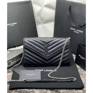 Saint laurent Size 9” Grade vip สีดำอะไหล่เงิน