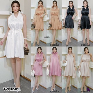 มินิเดรส สายหวาน อัดพลีทพริ้ว MM16581 Mini dress. Sweet type. Filled with pleats..Mini dress. Sweet type. Filled with pl