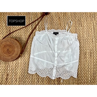 TOPSHOP สายเดี่ยวลูกไม้ ผูกเชือกที่เอว ปรับสายไม่ได้ tag ครบ ป้าย EUR 38