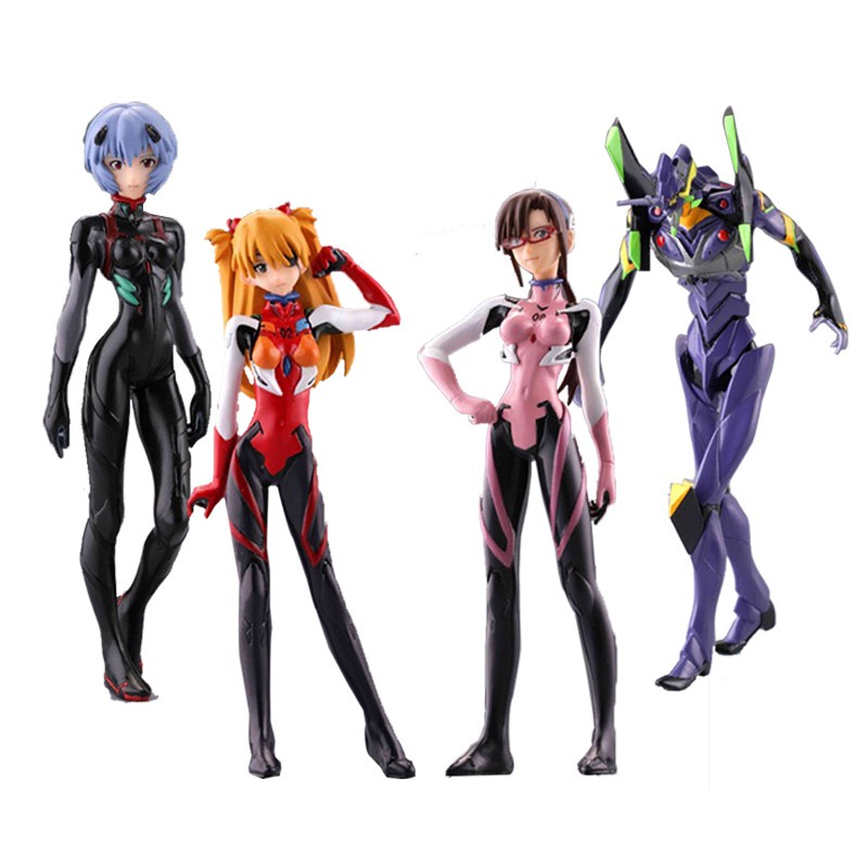 Color : 4PCS 4/5 Pcs Evangelion Figure Set,Rei Ayanami Asuka Ikari Shinji Nagisa Kaworu Anime Doll Ornaments for Anime Figure Lovers 