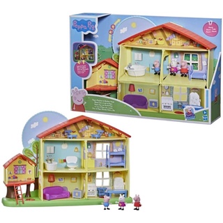 Peppa Pig Peppa’s Adventures Peppas Playtime to Bedtime House Toy with Speech, Light, Sounds, 3 Figures, 13 Accessories