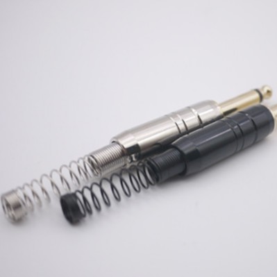 6 . 35 มม. 1/4 male plug jack 3 pole mono อุปกรณ์ปลั๊กเสียบเชื่อมต่อเสียงหูฟังพร้อมสปริง