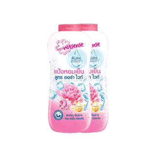 เอเวอร์เซ้นส์ แป้งหอม สูตรออร่า ไวท์ 280 กรัม สีชมพู แพ็คคู่