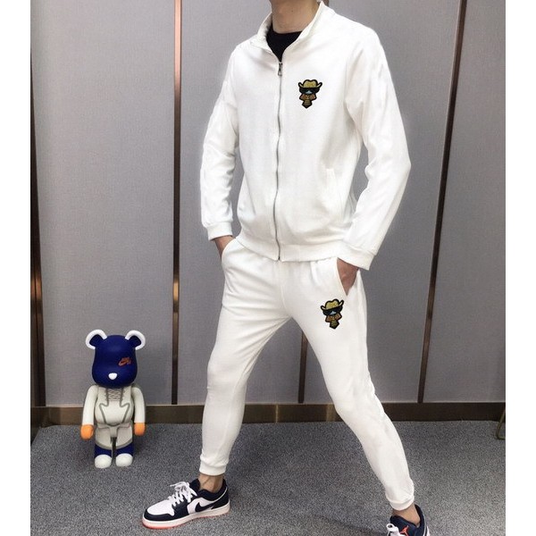 20 Fendi Logo ชุดกีฬาเสื้อแขนยาว กางเกงขายาวสําหรับผู้ชาย