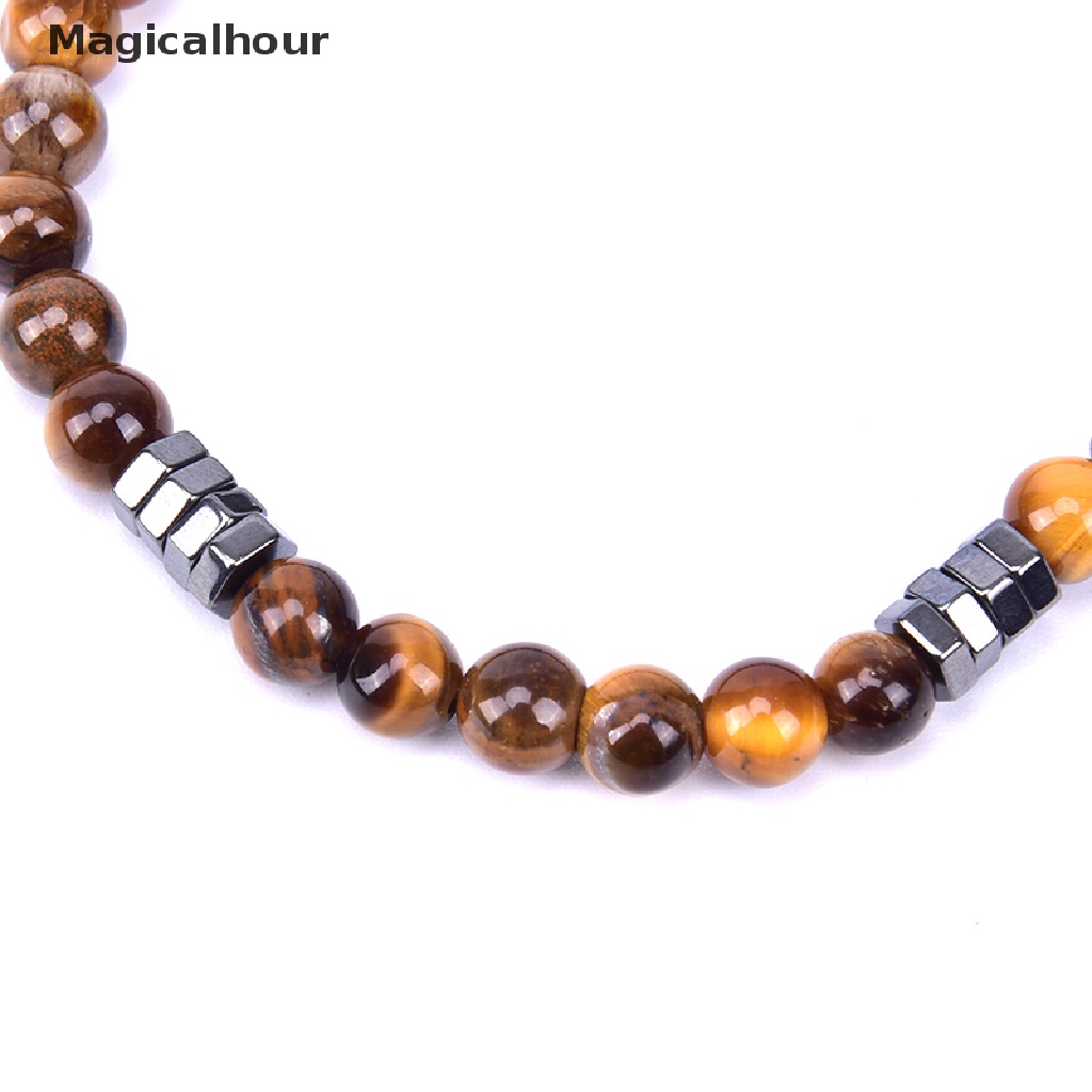 Magicalhour ธรรมชาติ เสือ ตา หิน ผู้ชาย ลูกปัด กําไลข้อมือ เสน่ห์ สร้อยข้อมือ เครื่องประดับแฟชั่น Codok