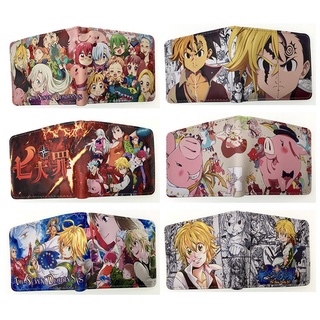 กระเป๋าสตางค์หนัง ใบสั้น ลายการ์ตูนอนิเมะ Seven Deadly Sins Meliodas ของแท้ สําหรับผู้ชาย และผู้หญิง