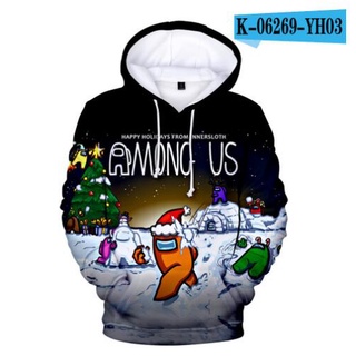 เสื้อกันหนาวแขนยาว มีฮู้ด พิมพ์ลายการ์ตูน Among Us 3 มิติ แฟชั่นฤดูใบไม้ผลิ สําหรับเด็กผู้ชาย และเด็กผู้หญิง อายุ 3-14 ปี