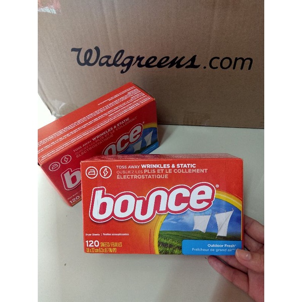 Bounce Fabric Softener And Dryer Sheets, Outdoor Fresh ขนาด 120ชิ้น ...