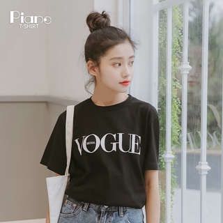 🔥🔥[พร้อมส่ง]มาใหม่เสื้อยืด VOGUE ใส่ได้ทั้งชายและหญิง ฮิตสุดๆ