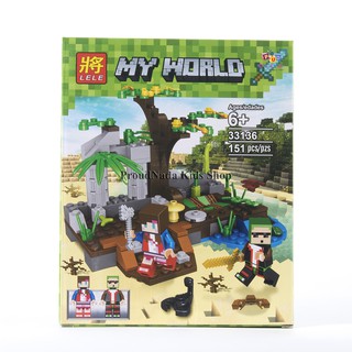 ProudNada Toys ของเล่นเด็กชุดตัวต่อเลโก้มายเวิร์ด LELE MY WORLD 151 PCS 33136