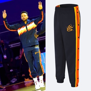 NBA Golden State Warriors CURRY with the same breasted pants training pants Thompson basketball sports button pants