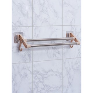 Towel Holder ราวตากผ้าติดผนังอเนกประสงค์ ราวแขวนผ้า ไม่เจาะผนัง ที่แขวนผ้าขนหนู ราวแขวนผ้าเช็ดตัว ราวแขวน