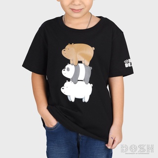 DOSH KIDS: UNISEX T-SHIRTเสื้อยืดคอกลม แขนสั้น เด็กผู้หญิงและเด็กผู้ชาย สีดำ สินค้าลิขสิทธิ์ We Bare bears รุ่นPWBBBT500