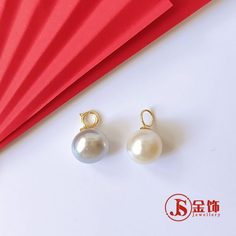 Js จี้ไข่มุกธรรมชาติ สีทอง Au750 18K Au750