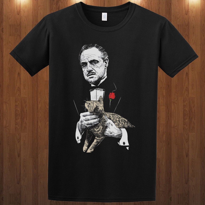 เสื้อยืด ผ้าฝ้าย 100% พิมพ์ลาย The Godfather Don Vito Corleone Marlon สําหรับผู้ชาย