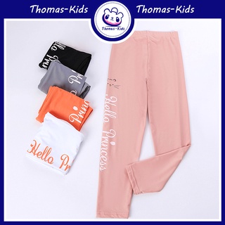 [THOMAS Kids] กางเกงเลกกิ้งสกินนี่ พิมพ์ลายตัวอักษร สีพื้น สําหรับเด็กผู้หญิง อายุ 3-12 ปี ขายส่ง