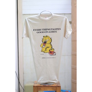 เสื้อยืดผ้าฝ้ายพิมพ์ลายขายดีเสื้อยืดวินเทจ ลายGarfield -Sport-T Vintage Sine 1970-ผ้า 50/50 Label #USA
