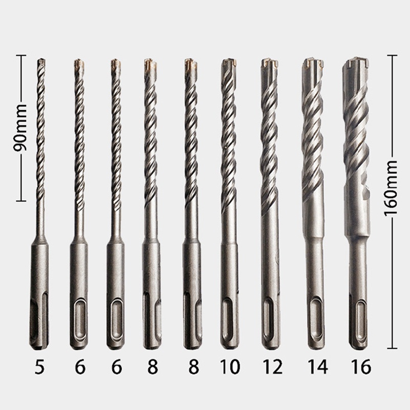Sds Plus Masonry Drill Bits ชุดค้อนเกลียวสว่านบิต 9 ชิ้น 160 มม.