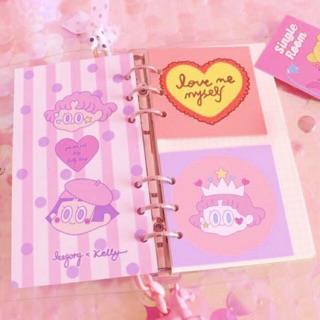 หน้าคั่นแฟ้มสมุด &amp; ชุดการ์ดตกแต่ง ⭐️ Pink Girl Planner Dashboard &amp; Card A6 Plan mimisplan