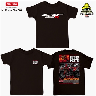 เสื้อยืด ทรงสามเหลี่ยม พิมพ์ลาย Honda CRF 250R สําหรับเด็กS-5XL