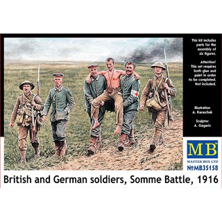 ฟิกเกอร์โมเดล Master Box Model 1/35 MB35158 British and German soldiers, Somme Battle, 1916