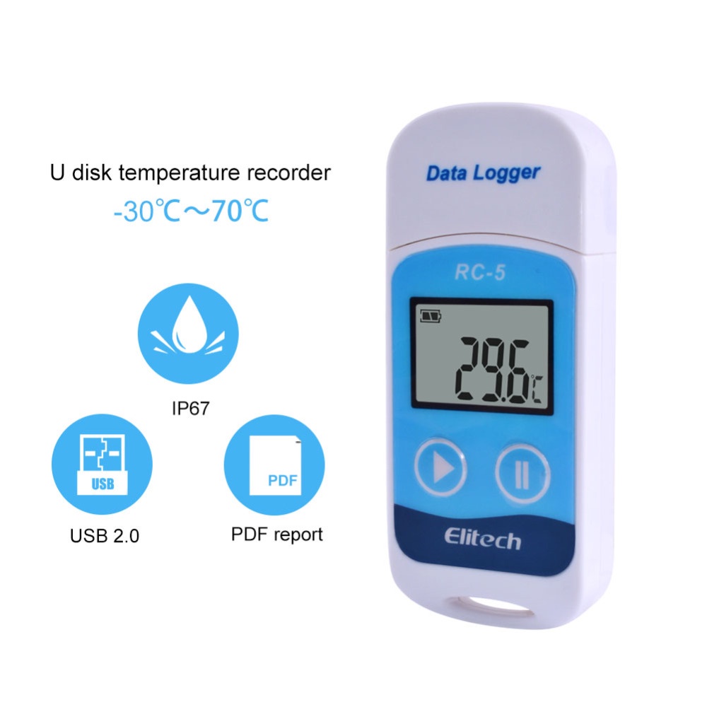 RC-5 High-precision Digital USB Temperature Data Logger for Warehouse ...