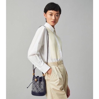 T MONOGRAM JACQUARD MINI BUCKET BAG ใบเล็ก