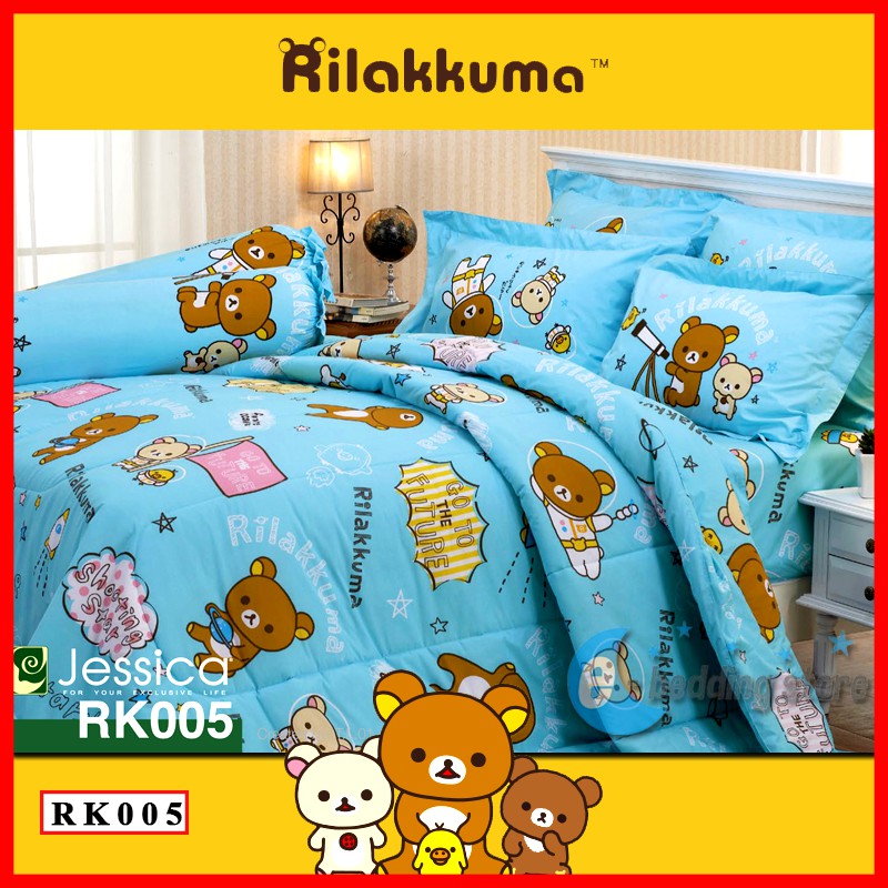 RK005 ชุดผ้าปูที่นอน+ผ้านวม ลายริลัคคุมะ ลิขสิทธิ์แท้ 100% ขนาด 3.5, 5, 6ฟุต (Rilakkuma) ยี่ห้อเจสสิก้า (Jessica)