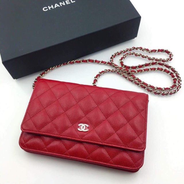 New chanel woc คาเวียร์สีแดง 9 นิ้ว