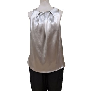 Shiny Charmeuse Pleated Blouse