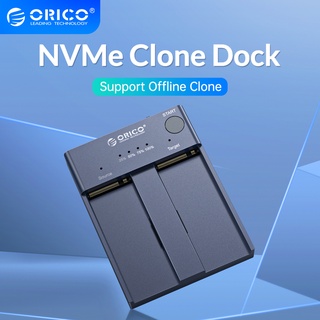 Orico Dual Bay M.2 NVME SSD Enclosure Offline Clone USB C 3.1 Gen2 10Gbps สําหรับเครื่องอ่านฮาร์ดไดรฟ์ M Key &amp; M/B Key NVME PCIe SSD