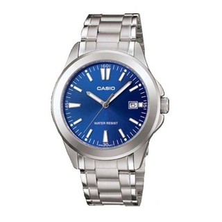 Casio นาฬิกาข้อมือสุภาพบุรุษ สีน้ำเงิน สายสแตนเลส รุ่น 1CN MTP-1215A-2A2DF