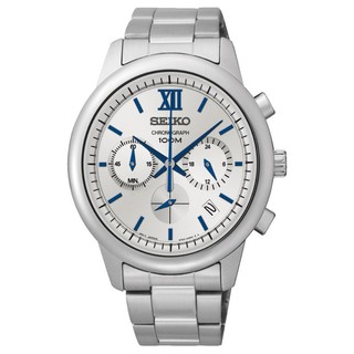 Seiko Chronograph นาฬิกาข้อมือผู้ชาย สีเงิน สายสแตนเลสรุ่นSSB145P1