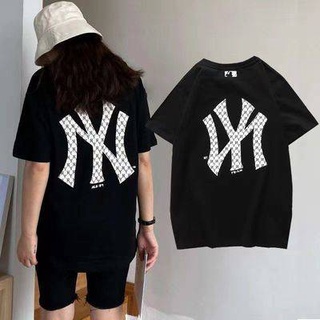 เสื้อยืด mlb ฤดูใบไม้ผลิและฤดูร้อนใหม่ NY Yan Yan ทีมเก่าดอกไม้ฉลากดอกไม้คอกลมเสื้อยืดผู้ชายและผู้หญิงฝ้ายหลวมร้อยคู่แขน