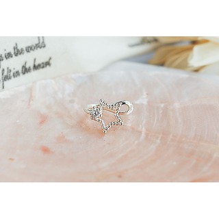 Premium Minimal Import Minimal Silver Star Ear Cuff ต่างหู ตุ้มหู หนีบ เงิน925 แท้ นำเข้า พรีเมียม รูป ดาว ประดับ เพชร
