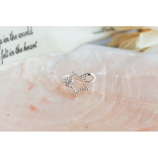 Premium Minimal Import Minimal Silver Star Ear Cuff ต่างหู ตุ้มหู หนีบ เงิน925 แท้ นำเข้า พรีเมียม รูป ดาว ประดับ เพชร