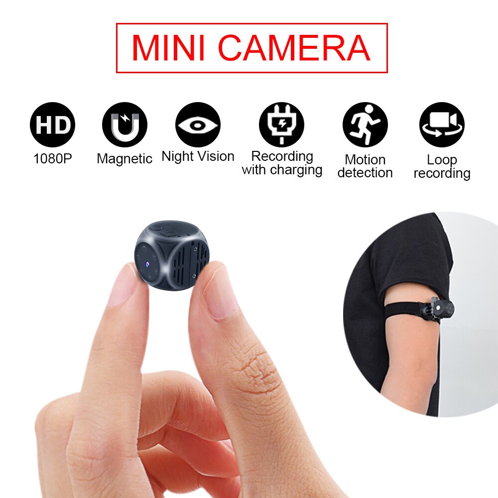 Md21 กล้องขนาดเล็ก HD 1080P Micro Cam Digital Magnetic Body Motion Detection Snapshot Loop Recording Camcorder ในร่ม