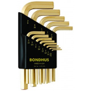 BONDHUS ชุดประแจหกเหลี่ยมตัวแอล แบบสั้น สีทอง รุ่น 38237 (บอนดัส)